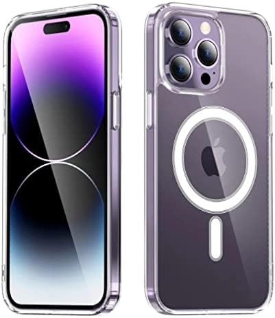 Casefreak Clear Carcasă pentru iPhone 14 și iPhone 13 cu inel magnetic, carcasă din silicon, compatibilă cu accesorii Mag-Sigură,