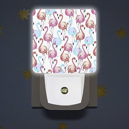 Acuarelă Flamingo lumini de noapte conectați în perete portabil LED Nightlight cu Dusk la senzor Dawn pentru dormitor bucătărie