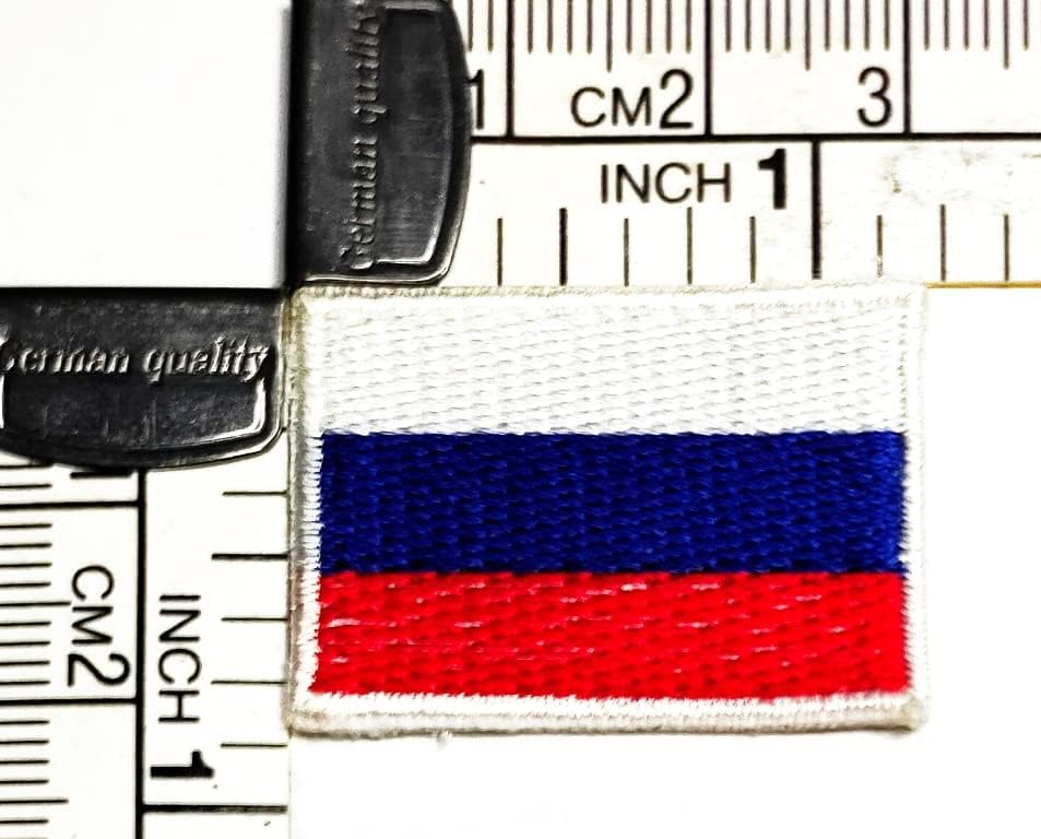 Kleenplus 3 buc. 0, 6X1, 1 INCH. Mini țară Rusia pavilion Patch pavilion emblema uniformă coase fier pe patch-uri Forma patrata
