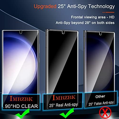 IMBZBK [3 + 3 Pachet UV pentru Samsung Galaxy S23 Ultra protector de ecran de Confidențialitate accesorii din sticlă securizată