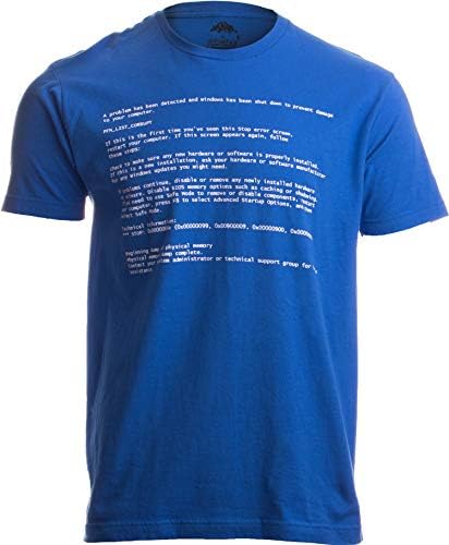 Ecran albastru al morții | Eroare de ferestre geeky, tricou amuzant pentru computer unisex