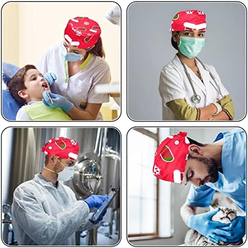 2 pachete capac de lucru reglabil cu buton de transpirație pentru asistente medicale pentru femei pălărie de ponei de ponei