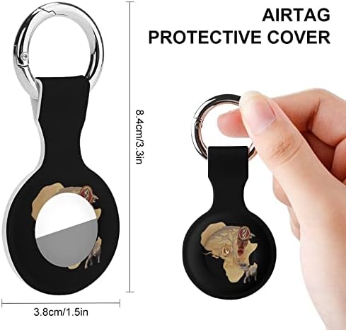 Africa Wild Lion Elephant harta imprimate silicon caz pentru AirTags cu Keychain protecție acoperi aer Tag Finder Tracker Accesorii