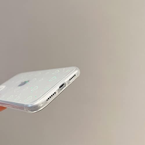 Hzcwxqh drăguț Glitter clar laser Love Hearts telefon caz compatibil cu iPhone 6, iPhone 6s, subțire subțire moale rezistent