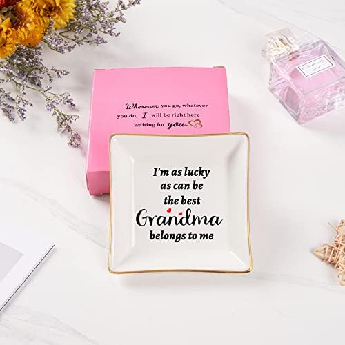 Cadouri Spegiffu Bunica - Sunt la fel de norocos cum poate fi cea mai bună bunică îmi aparține - fel de mâncare de bijuterii