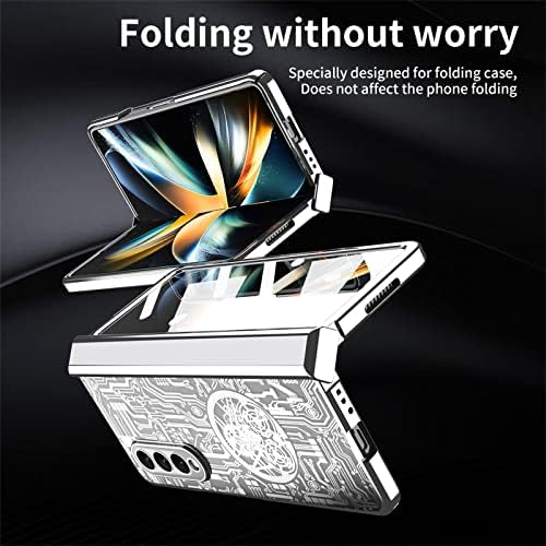Carcasă Giilgxy pentru Samsung Galaxy Z Fold 4 5g, Mecanic Model de viteză Protecție balama Clear Pling PC Capac cu protector
