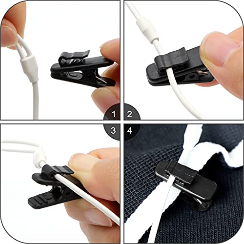 Clip pentru căști MUZHI, Cleme de îmbrăcăminte pentru cablu mic,Clip pentru căști pentru a menține cablul căștilor/microfonului în loc pentru 1,5 mm diametru fir rotund căști de sârmă lungime de 1 Inch,20 buc