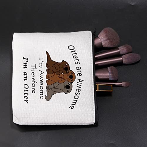 JNIAP Funny Otter Cosmetic Bag Cosmetic Lover Cadou Otters sunt minunate Sunt minunat, de aceea sunt o geantă cu fermoar de