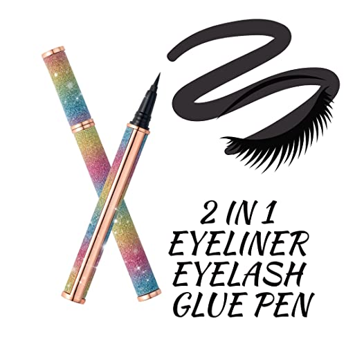 2 în 1 Magic Eyeliner Lash Glue Pen Vegan și impermeabil