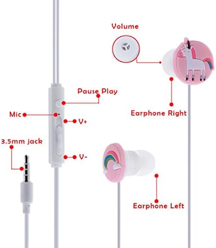 Chictry 3,5 mm microfon cu fir cu fir pentru căști 3D Cute de desene animate drăguțe Cască de zgomot stereo pentru că cască
