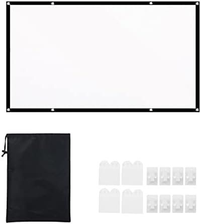 WFJDC 120-inch 16: 9 ecran de proiecție portabil HD Proiector ecran pliabil cu perete alb gros cu geantă pentru home theater