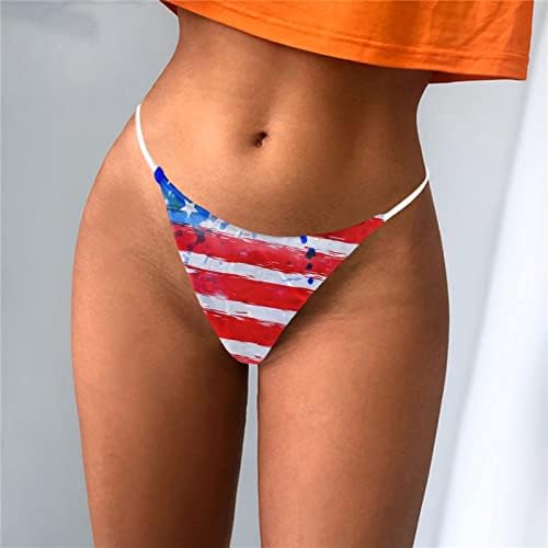 Chiloți sexy pentru femei obraznice slutty SUA 4 iulie, straturi ușoare G-șirs cu talie joasă SUA, pavilion, tipărire tanga