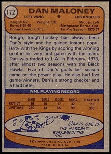 1974 Topps 172 Dan Maloney Los Angeles Kings-Hockey NM/MT Kings-Hockey