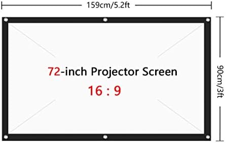 N/A Ecran de proiecție de luminozitate înaltă 72 84 100 120 150 inch 16: 9 Fabric de proiecție a pânzei de țesătură pliere