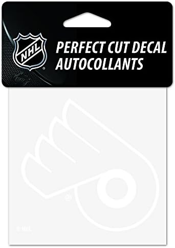 WINCRAFT NHL Philadelphia Flyers 4x4 Decal alb tăiat Perfect, mărime unică, culoare echipă
