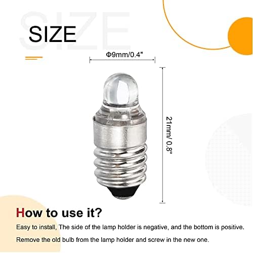 MECCANIXITY E10 șurub de bază LED lanterna Becuri DC 3v Alb Lumina Mini lămpi cu cutie de depozitare, 1 Set / 5 Pack