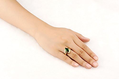Dimensiune 6-9 verde smarald 18k aur umplut Inele pentru femei nunta Bijuterii Cadou