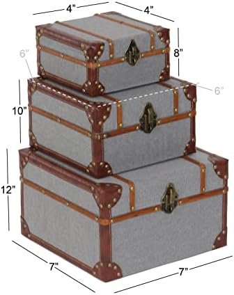 Cutie tapițată din lemn Deco 79 cu capac articulat, Set de 3 8, 10, 12W, Gri