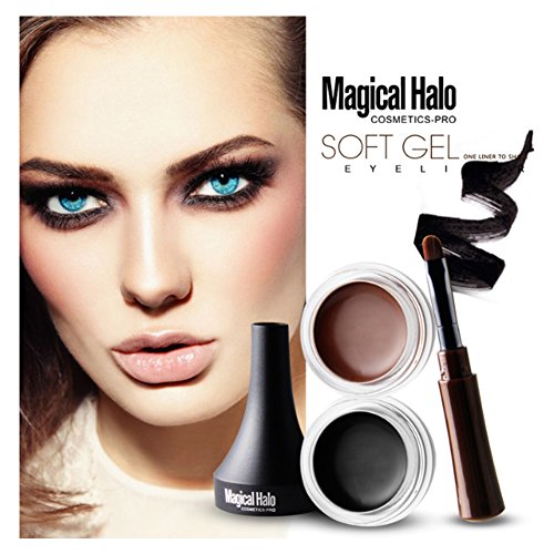 Cremă de vopsea pentru sprâncene, Halo Magic 2 culori Eyeliner de lungă durată Eyeliner impermeabil Eyeliner non-dizzy Dye