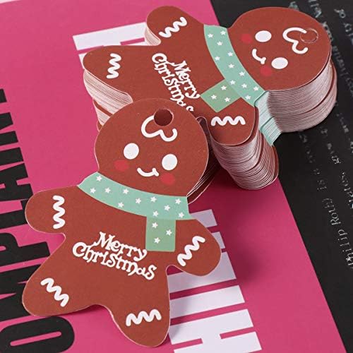 Abaodam Gingerbread Casa Decor 50pcs Crăciun cadou ambalaj Tag-uri Gingerbread Man Tag-uri pentru Xmas prezintă Crăciun accesorii