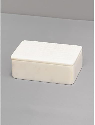 Aurora Home Home White Marble Box cu capac alb Croc mare