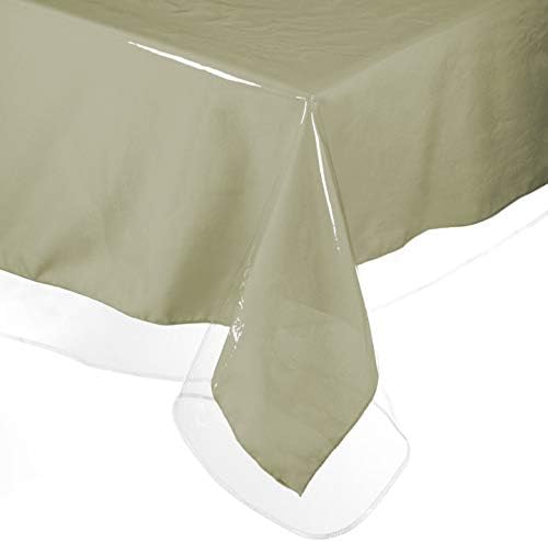 Decorrack 60 ”x90” Protector de masă oblong, vinil limpede cristal, placă de protecție de masă din plastic rezistentă, margini