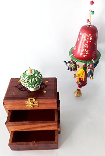 Royals Pride Antique Vintage Decor Storage Articole- Bijuterii Cutie/Cutie Shringar/Ganesha Bell care sună