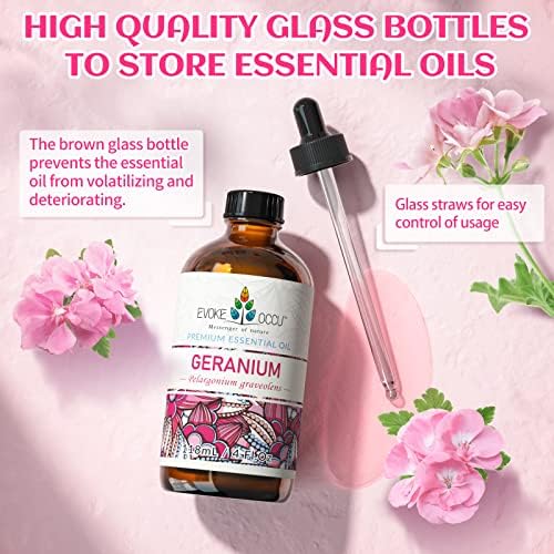 Uleiul esențial de geraniu 4 oz, ulei de franci pur pentru pielea de masaj păr difuzor- 4 fl oz