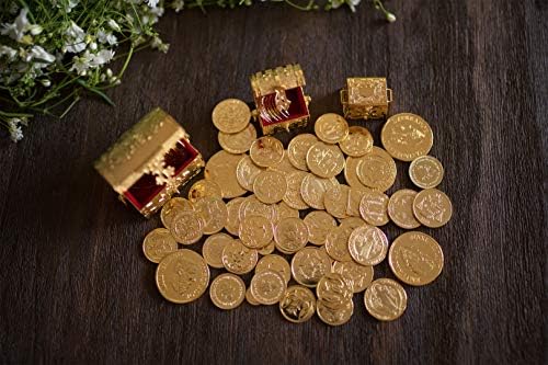 Monede de unitate de nuntă placate cu aur de 24 K genromrico NH cu vitrină decorativă și colier, cutie de comori, suveniruri