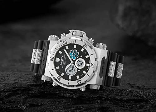 S-FORCE Cronos Original din oțel inoxidabil Big Face 50mm ceasuri elvețiene pentru bărbați-ceas elegant îndrăzneț, grad chirurgical 304L / 316L-100m rezistent la apă
