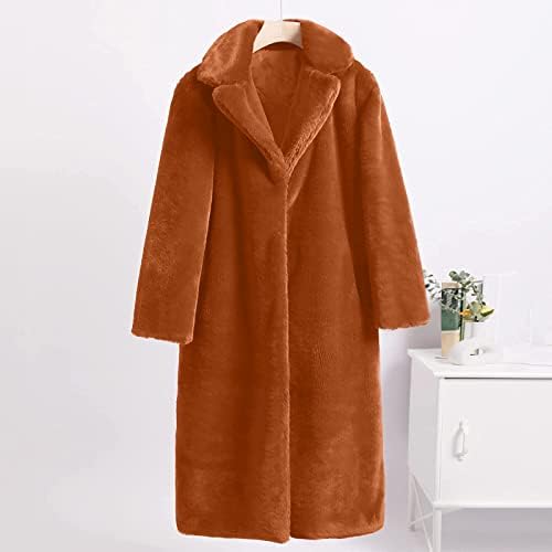 Haina de blană faux pentru femei deschise cardigan frontal sherpa paltoane de iarnă fleece jachete călduroase fuzzy moda solidă de modă solidă