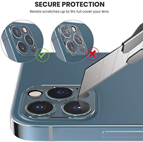 [3Pcs] Tensea aparat de fotografiat ecran Protector compatibil cu iPhone 12 Pro Max 6.7 inch, sticlă călită aparat de fotografiat
