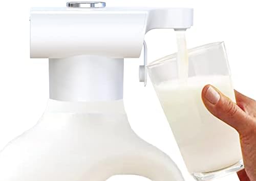Distribuitor de băuturi modernizate Bevequest pentru galon de lapte de frigider, ulcior și sticle | Sucul automat de pompă electrică, apă sau cu orice băuturi lichide O operație de mână ușoară fără vărsare de scurgere, 2 x