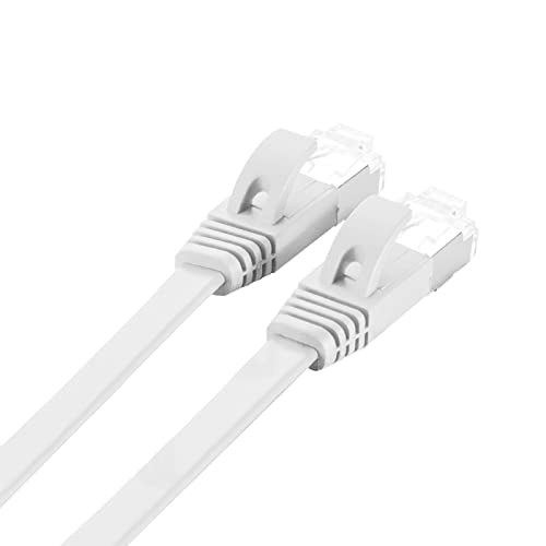 Redlux [alb] 5-pack Cat7 RJ45 Cablu Ethernet ecranat, 10 Gbps Flat Internet Network LAN Cablu, mai rapid decât Cat6a Cat6 Cat5E,