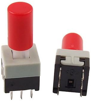 8,5 x 8,5 mm x 18mm capac roșu momentan buton Tact tact tactil comutator 6 pini