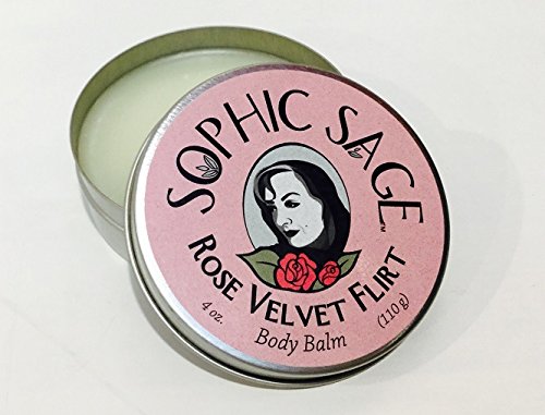 Sophic Sage 4oz Rose Velvet Flirt balsam hidratant pentru mâini și corp, parfumuri organice esențiale