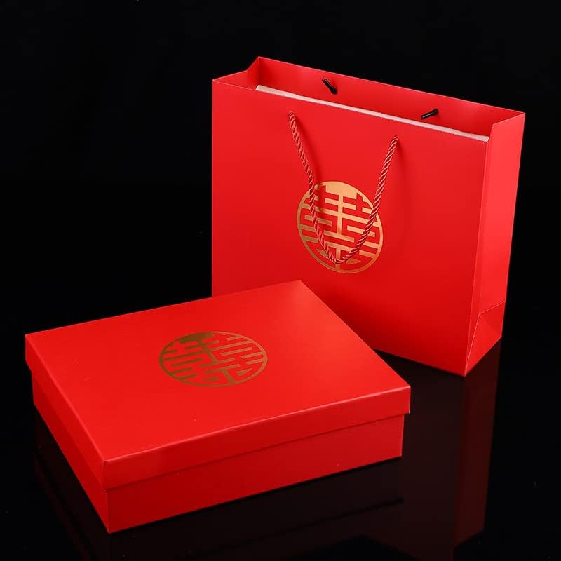 2pc roșu festiv cadou cu cutie chineză în stil chineză nuntă cu cutie cadou set nuntă însoțitoare