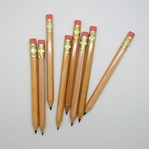 Jumătate creioane cu Radieră-Golf, clasă, strană, scurt, Mini-Hexagon, ascuțit, Non Toxic, creion 2, Culoare-Natural, creioane